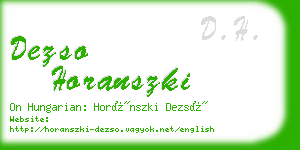 dezso horanszki business card